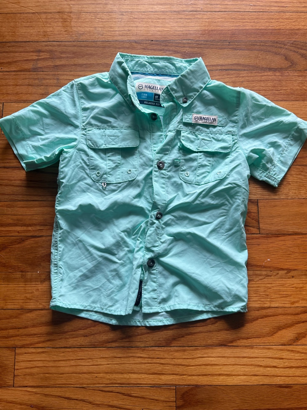 Magellan Outdoors Short Sleeve Button-Down Shirt in Mint